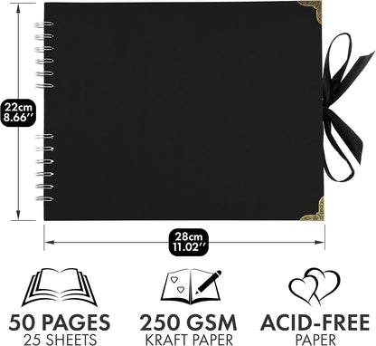 Bstorify Scrapbook Album 60 Pages (8 x 8 Inch) Brown Thick 200gsm Kraft Paper, Photo Album Scrapbook, Memory Book - Ideal for Your Scrapbooking Albums Art & Craft Projects