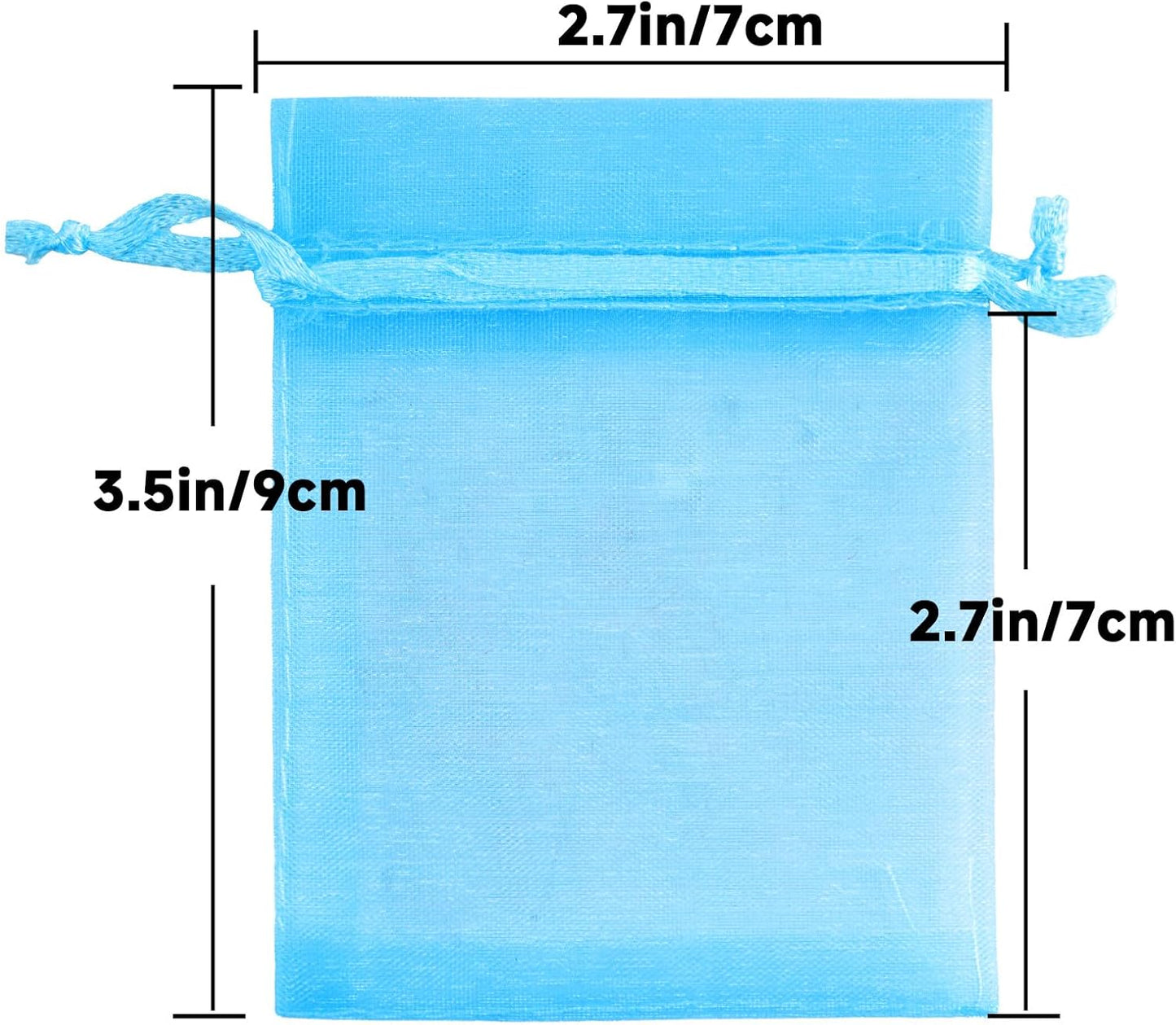 joycraft 50Pcs Organza Bags, 2x3 inch Gift Favor Bags, White Wedding Favor Bags, Jewelry Pouches with Drawstring, Mesh Bags Drawstring for Jewelry, Festival, Makeup, Candy, Desserts