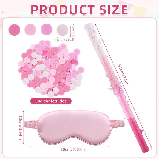 Pinata Sticks, Pink Pinata Stick and Blindfold, 30g Confetti