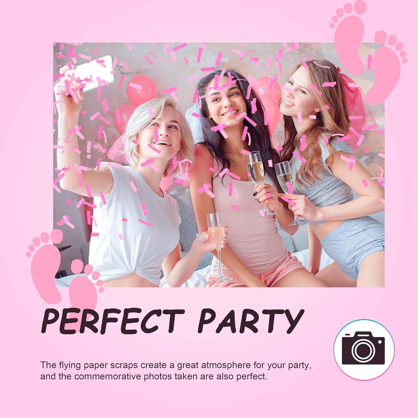POPUPARTY Gender Reveal Confetti Cannon | No Powder Confetti Poppers | Ideal for Baby boy Gender Reveal Decoration (6 blue)