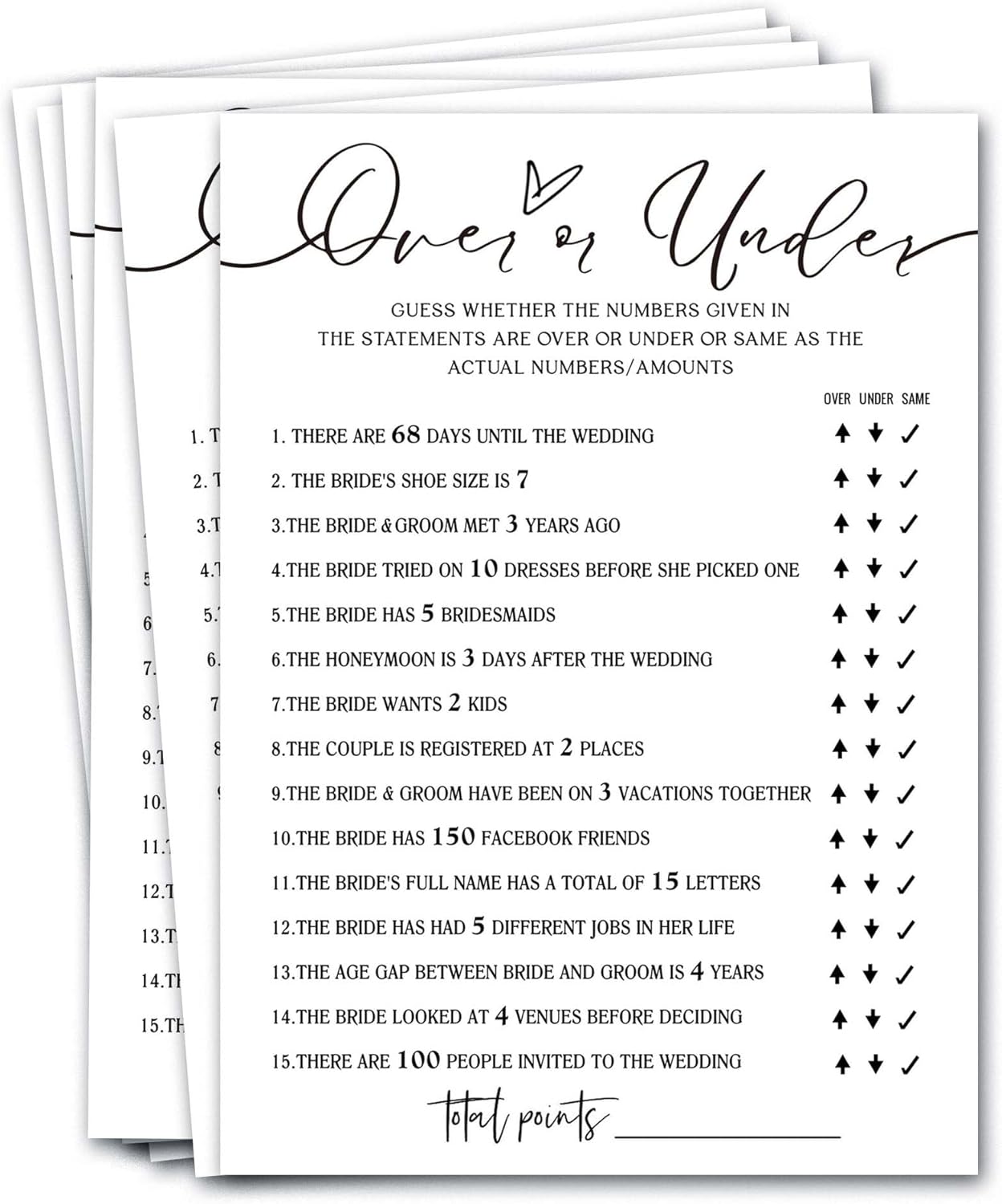 Bridal Shower Bingo, What Will The Bride to Be Receive, 25Pcs Bridal Bingo Game Cards, Engagement Party Games for Guests, Minimalist White Wedding Party Supplies - A18