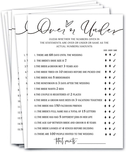 Bridal Shower Bingo, What Will The Bride to Be Receive, 25Pcs Bridal Bingo Game Cards, Engagement Party Games for Guests, Minimalist White Wedding Party Supplies - A18