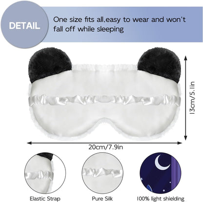 Christmas Reindeer Sleep Mask Cute Antler Eye Masks Sleeping Soft Plush Cartoon Blindfold Funny Animal Eye Cover Xmas Presents for Women Men (Xmas Reindeer,Brown)