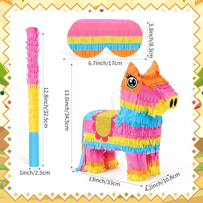 Dinosaur Pinata - Dinosaur Decorations with a Blindfold and Bat for Boys Girls Animal Themed Birthday Party Kids Classroom Game Decorations Supplies (15.7 x 11.4 x 3.1 Inches)