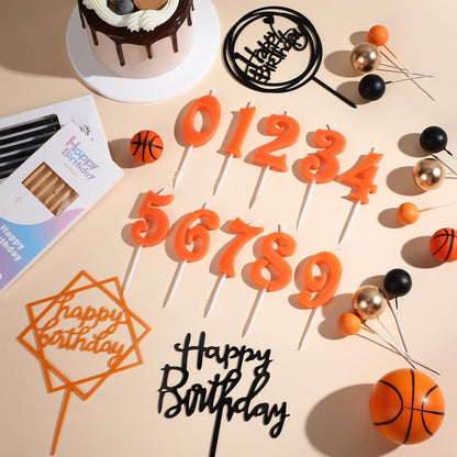 Yerliker 34 Pcs Happy Birthday Cake Toppers Decorations Birthday Candles DIY Cake Decor for Men Women Wedding Anniversary(Gold)