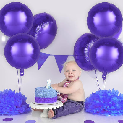 20 Pcs Black Round Shaped Balloons,18 Inch Round Foil Balloon,Giant Round Mylar Balloon Helium Balloons for Birthday Party Baby Shower Wedding Decorations (Black)