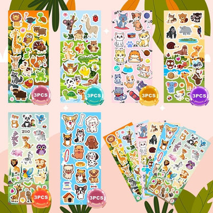 48 Sheets Stickers for Kids, Cute Stickers Variety Pack for Scrapbooking, Teachers Classroom Prizes, Goodie Bag Stuffers Including Animals, Cars, Dinosaurs, Fishes, Hearts, Stars and More