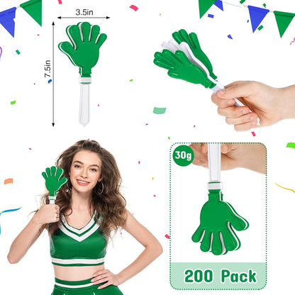 Junkin 48 Pcs Hand Clappers Bulk 7. 5 x 3. 5 Inches Noise Makers Party Favors Clapping Noise Maker Clacker for Birthdays Game Prizes Rewards Football Sporting Events Cheers Supplies (Black,White)