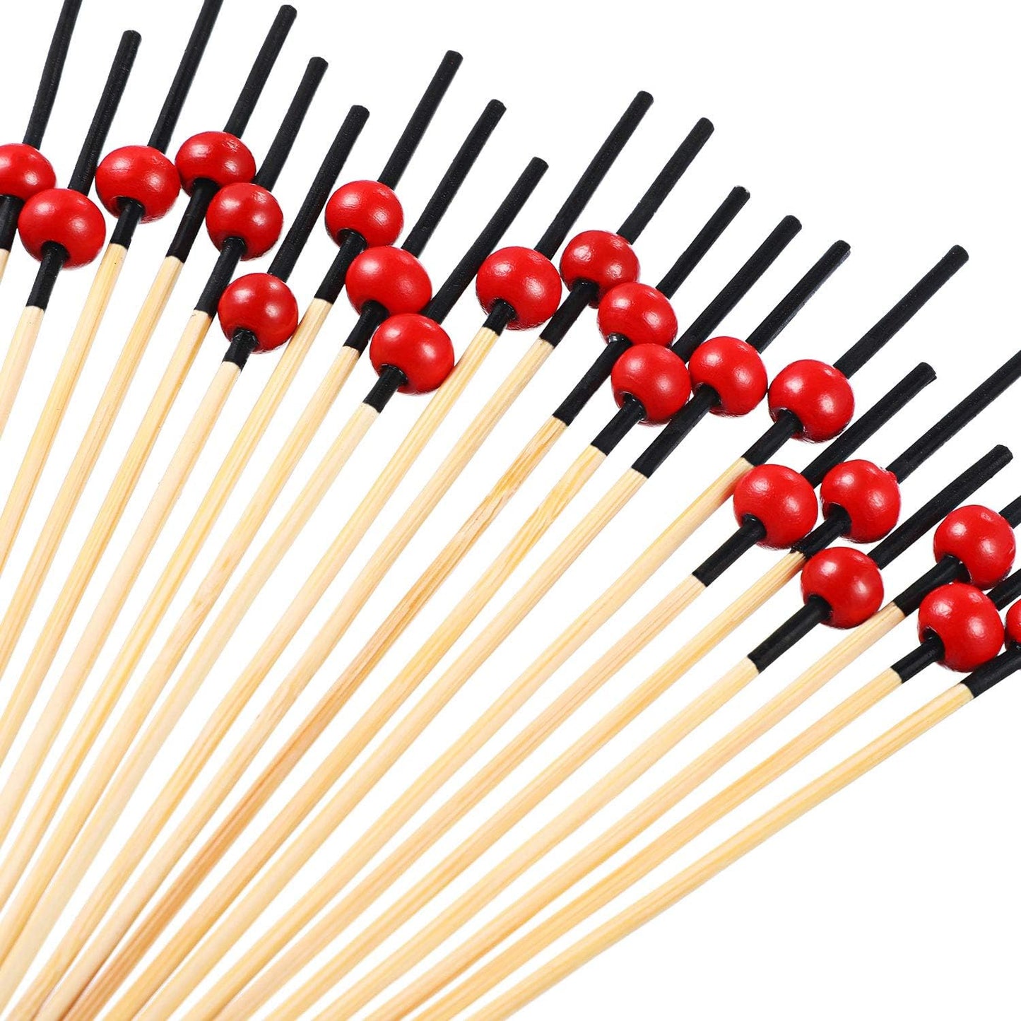 Blulu 200 Pack Cocktail Picks Fancy Toothpicks for Appetizers 4.7 Inch Pearl Cocktail Skewers for Drink Bamboo Flavored Stick Charcuterie Fruit Food Accessories Birthday Wedding Party Decor