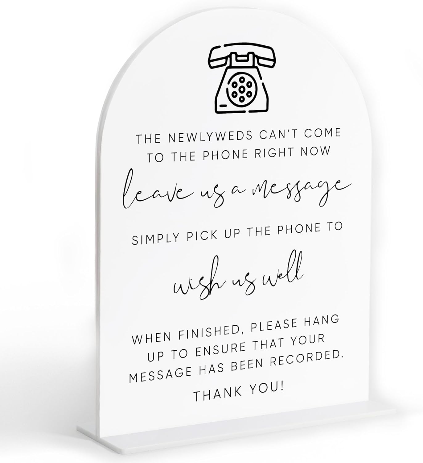 Audio Guest Book Sign, White Arch Acrylic Wedding Sign, Audio Guest Book Wedding Phone, Bridal Shower Decor, Engagement Party Decor, Centerpiece Table Decorations Party for Bride and Groom-14