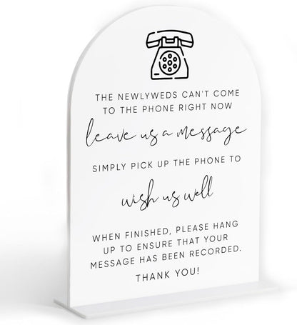 Audio Guest Book Sign, White Arch Acrylic Wedding Sign, Audio Guest Book Wedding Phone, Bridal Shower Decor, Engagement Party Decor, Centerpiece Table Decorations Party for Bride and Groom-14