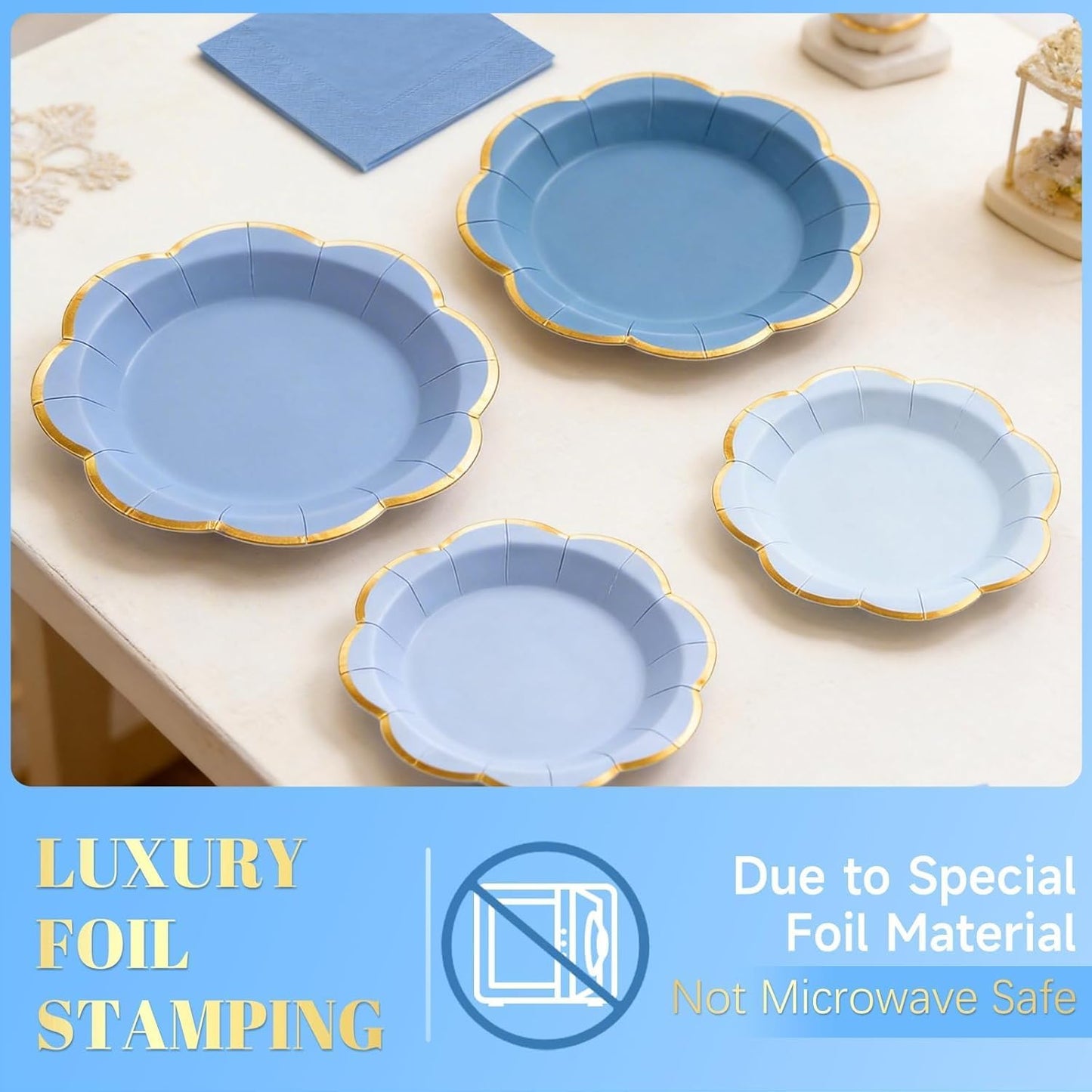 Sage Green Plates and Napkins Party Supplies for 20 Guests,Green Scalloped Paper Plates with Gold Rim, Elegant Disposable Tableware Set for Birthday,Baby Shower, Wedding, Bridal & Tea Party,60 PCS