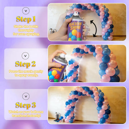 Balloon Shine Spray for Party : 15 oz Balloons Spray Silicone for Mother's Day Halloween Birthday Decorations - Long Lasting Instant High Shine Waterproof for Outdoor Décor