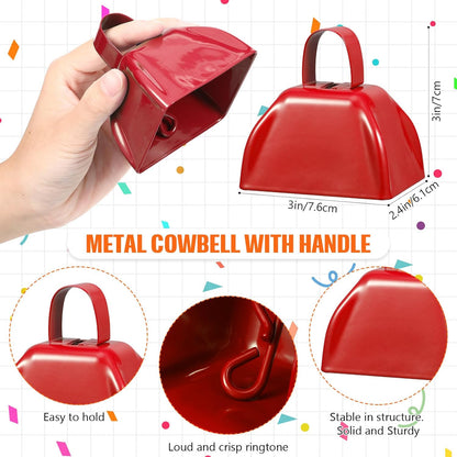 24 Pcs Hand Clappers and Metal Cowbells Noise Makers Cheering Clappers Cow Bells Handle Cheers Dance Basketball Football Noise Makers Sporting Events Graduation School Sports Party (Purple)