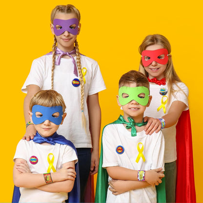 Junkin 60 Pcs Hero Party Favor Hero Slap Bracelets Comic Book Slap Bracelet for Kids Comic Book Mini Button Pin for Girl Boy Heroic Birthday Party Supplies Classroom Prizes Gift