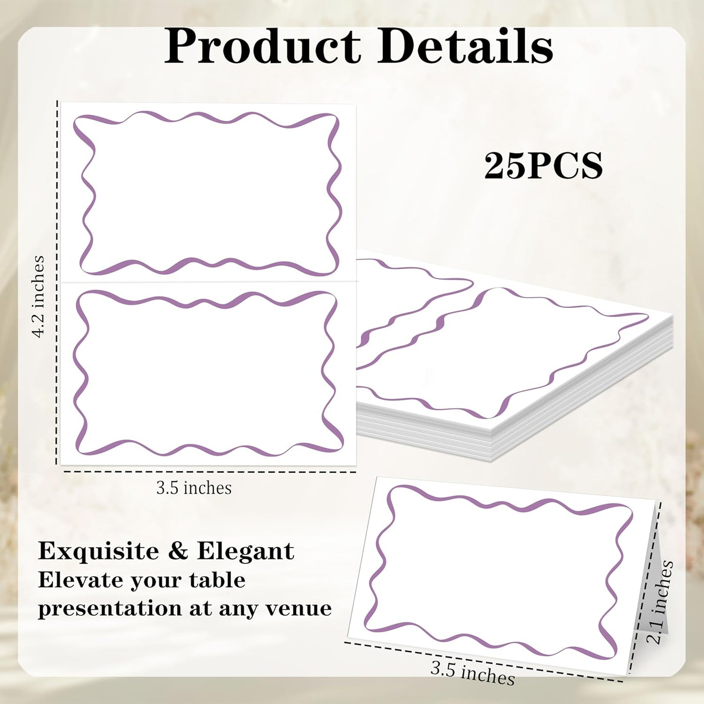 Mermaid Place Cards for Table Setting, 2 x 3.5" Escort Cards, 25 Under The Sea Tent Cards Food Label for Dinner Party, Wedding, Bridal Shower, Baby Shower, Birthday Party Supplies