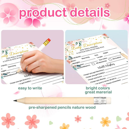 Yinder 145 Pcs Baby Shower Games Activities Cards with 20 Pencils Includes Baby Bingo Description and Wishes Guess Who Price is Right Word Scramble Game(Here Comes the Son)