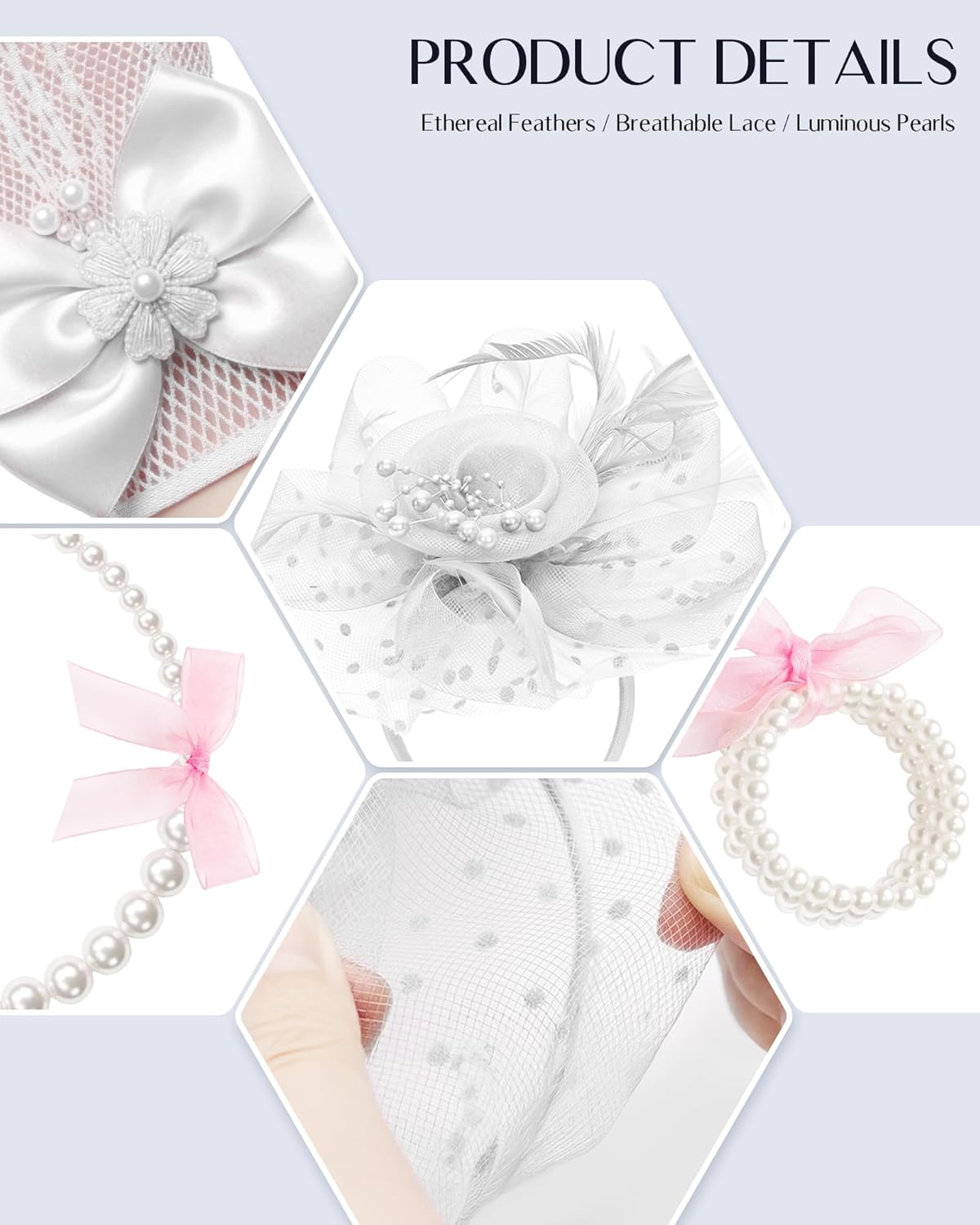 Girls Tea Party Fascinators Hats for Kids Fascinator Tea Party Hat Headband with Gloves Accessories for Girls
