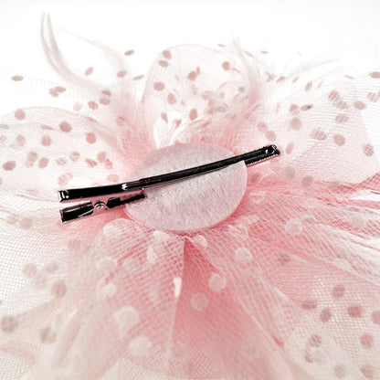 DRESHOW Fascinators Hat Flower Mesh Ribbons Feathers on a Headband and a Clip Tea Party Headwear for Girls and Women - Colors B