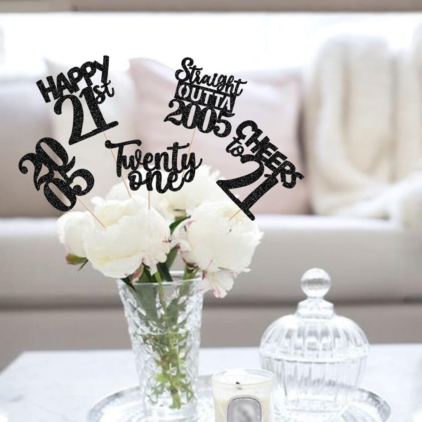 15 PCS 50th Birthday Centerpiece Sticks Fifty Happy 50th Straight Outta 1976 Table Flower Centerpieces Sticks Cheers to 50 Floral Decorations for 50th Birthday Party Centerpieces Supplies Black
