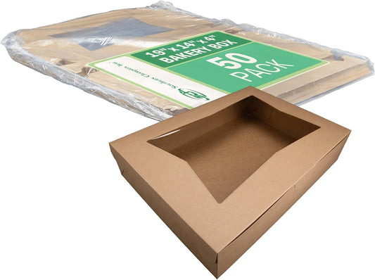 Southern Champion Tray 1029 Premium Clay Coated Kraft Paperboard White Non-Window Sheet Cake and Utility Box, 19" Length x 14" Width x 4" Height, 1/2 Sheet (Case of 50)