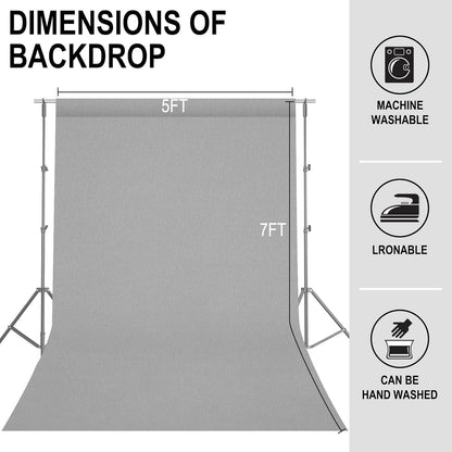 GFCC 8FTX10FT White Backdrop Background for Photography Photo Booth Backdrop for Photoshoot Background Screen Video Recording Parties Curtain