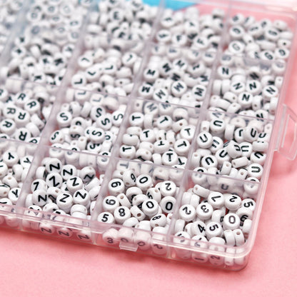 Melius 1450Pcs Acrylic Glow Letter Beads, Alphabetical Glowing in The Dark Beads in 28 Grid Box for Jewelry Making, DIY Bracelets, Necklaces, Key Chains (Glowing, 4x7mm)