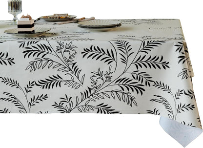 Rectangle Table Cloth,100% Waterproof Tablecloth Oil Proof Spill Proof Vinyl Table Cloth, Wipe Clean Plastic Table Cover for Dining, Camping, Indoor and Outdoor 52" x 70",Leaves