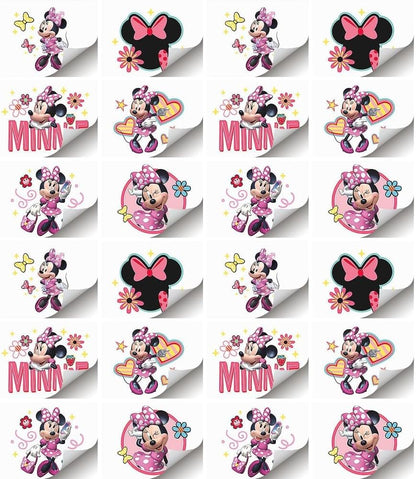 Minnie Mouse Party Temporary Tattoos | Assorted Designs | 24 Pcs
