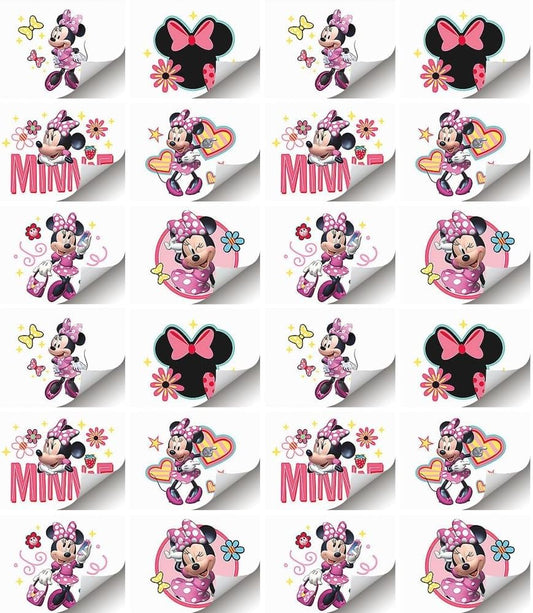 Minnie Mouse Party Temporary Tattoos | Assorted Designs | 24 Pcs
