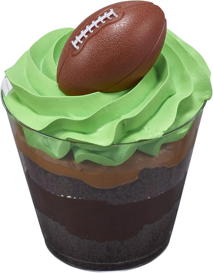 DECOPAC 3D Football Rings, Cupcake Decorations, Food Safe Cake Toppers – 24 Pack