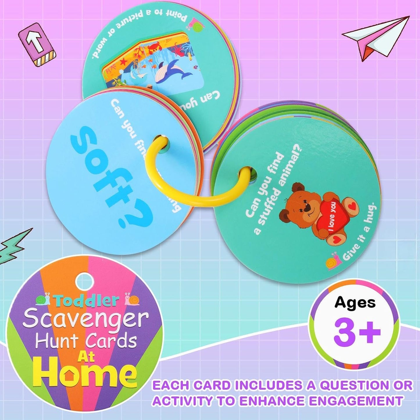 Hoolerry Toddler Scavenger Hunt Cards, Scavenger Hunt Game Preschool Games, Toddler Activity for Toddlers Ages 3 4 5 Children Birthday Gifts(Outdoor Edition)