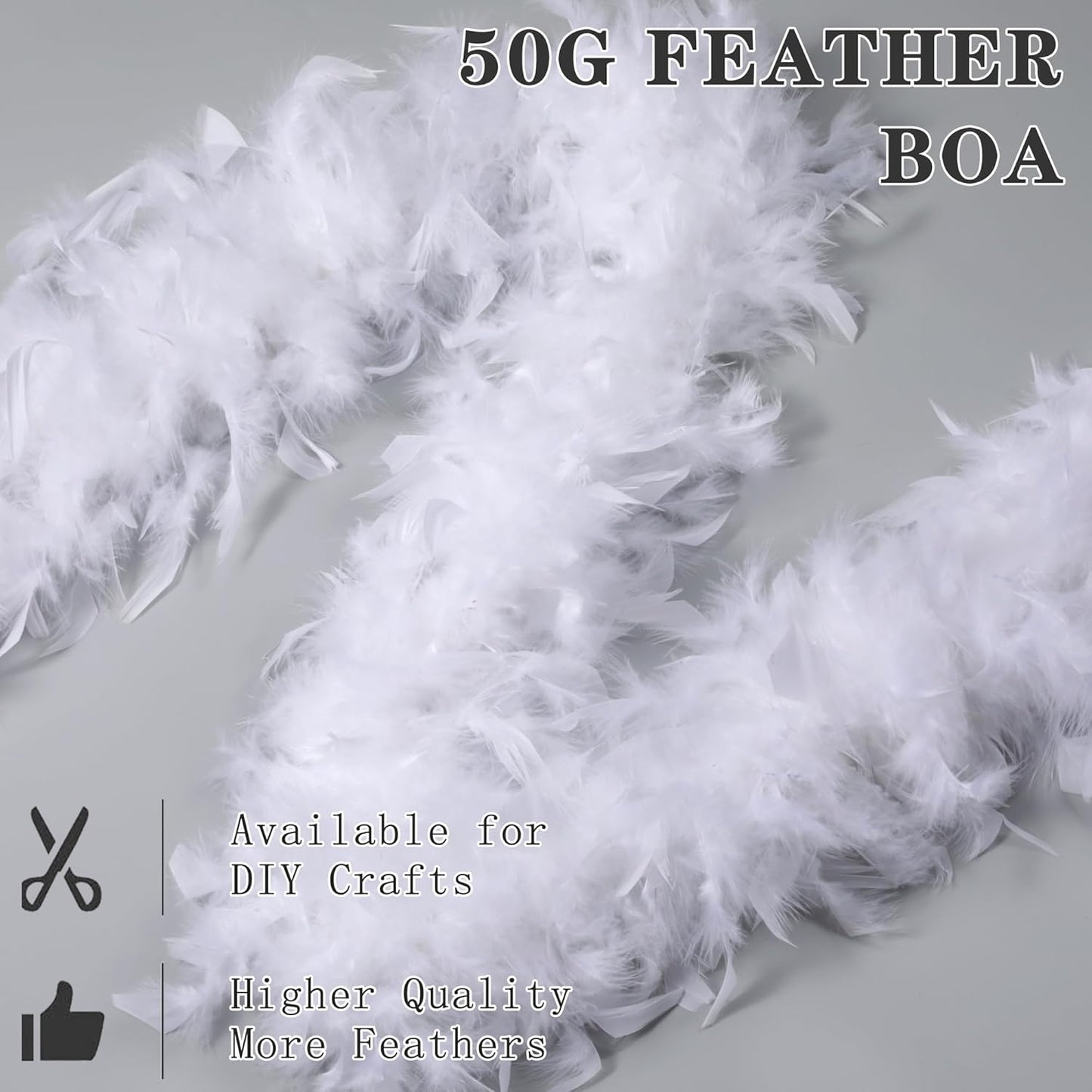 SOGUGOM Red 35g Feather Boas - 2 Yards Boa Feathers for Party, Wedding, Centerpieces, Concert, Costume and Christmas Tree(Red)