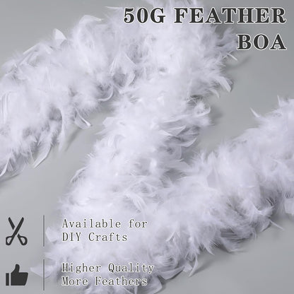 SOGUGOM Red 35g Feather Boas - 2 Yards Boa Feathers for Party, Wedding, Centerpieces, Concert, Costume and Christmas Tree(Red)