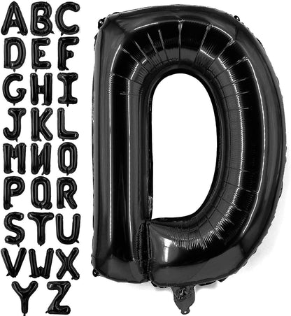 Lovoir 40 Inch Large Black Letter A Balloons Big Size Jumbo Mylar Foil Helium Balloon for Birthday Party Celebration Decorations Alphabet Black A