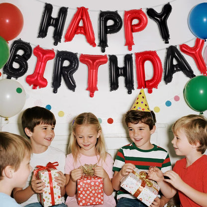 Happy Birthday Balloons Banner, Foil Balloon Personalized Name Letters Balloons Sign Birthday Party Decorations for Women Men Boys Girls Cream