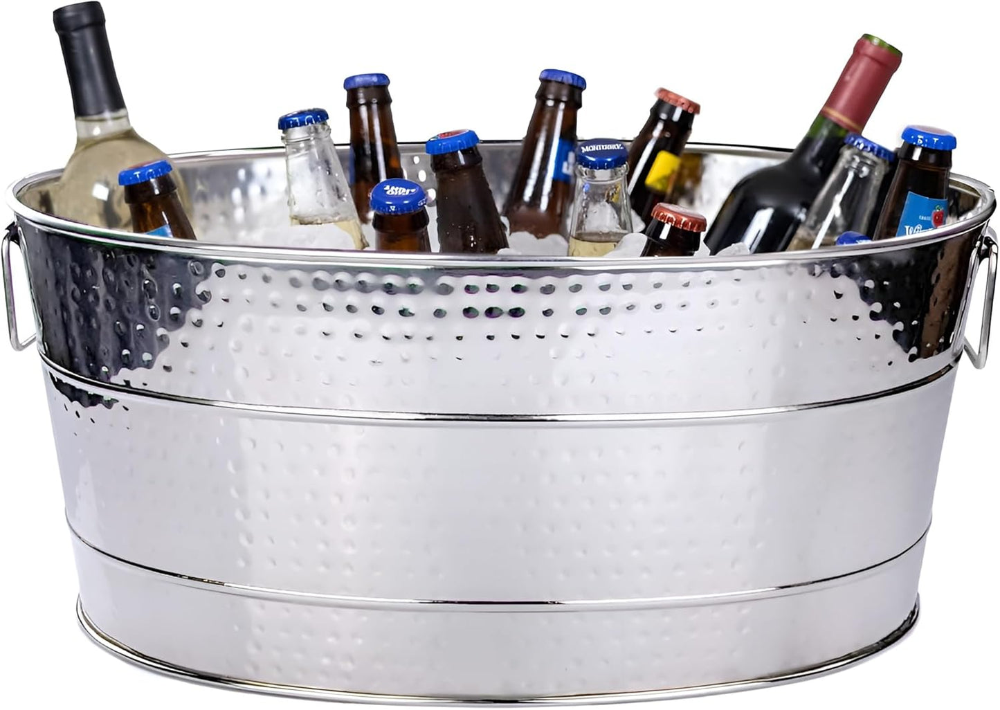 BREKX Aspen Galvanized Tub, Copper Finish Metal Ice and Drink Cooler for Parties, Sealed Leak Resistant Party Cooler, Easy to Clean, Handcrafted, Large Oval 25-Quart (6 Gallon), 30 Bottle Bucket