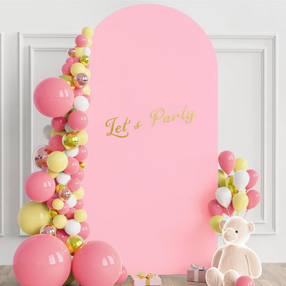 Wokceer 7.2 FT Wedding Arch Backdrop Stand and White Arch Cover, Metal Arch Stand with Arch Stand Cover for Birthday Party Wedding Ceremony Bridal Baby Shower Event Decor