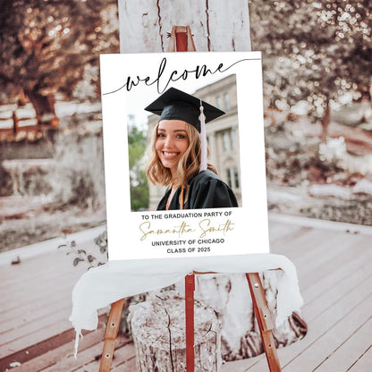 Graduation Party Welcome Sign, Photo Graduation Poster, Graduation Decorations, Grad Party Sign, Grad Welcome Sign, Graduation gift for best friend, Graduation gift for daughter, sister, brother - 1