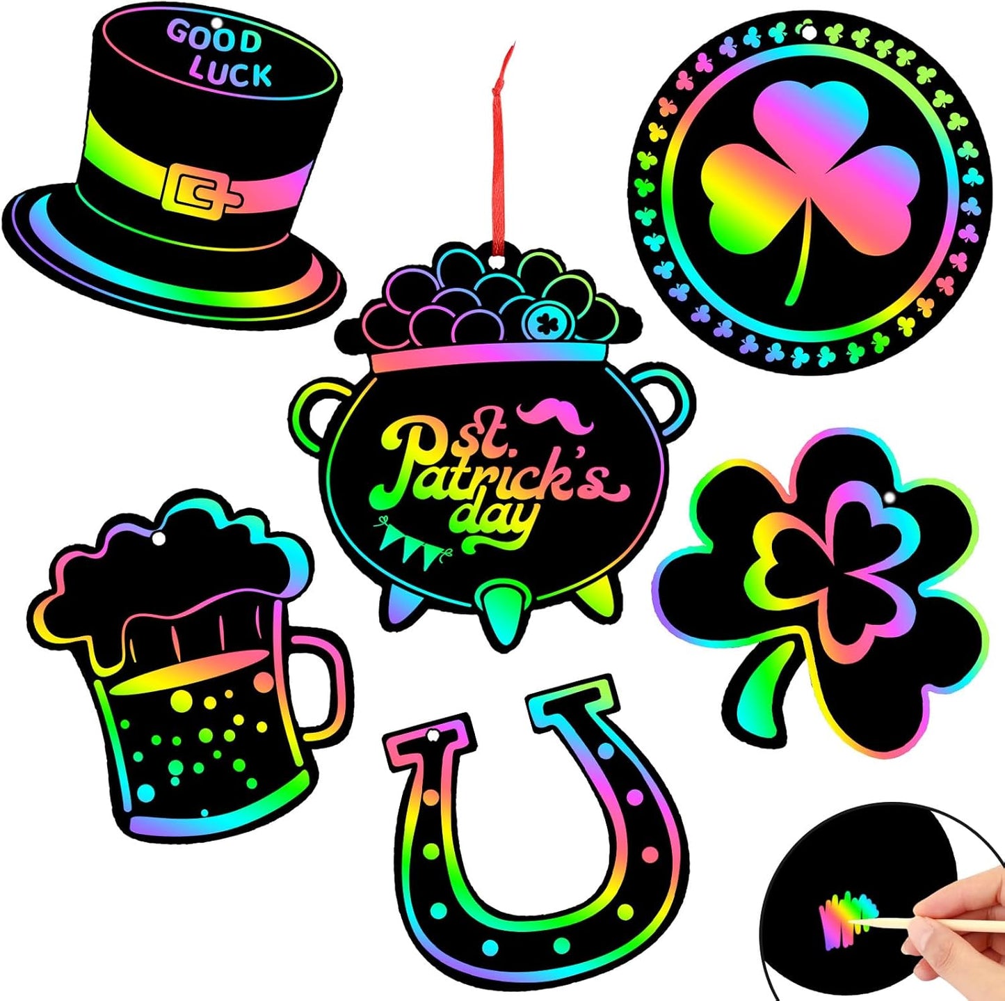 JULMELON 36 PCS Ocean Crafts, Rainbow Scratch Art Under The Sea Party Favors DIY Magic Color Summer Ocean Animals Scratch Cards for Summer Party Favors School Activities
