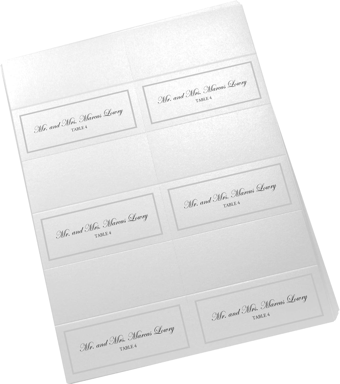 Single Line Border Printable Place Cards, Gold (Choose Color), Set of 60 (10 Sheets), Laser & Inkjet Printers - Wedding, Party, Dinner, and Special Events - Made in the USA