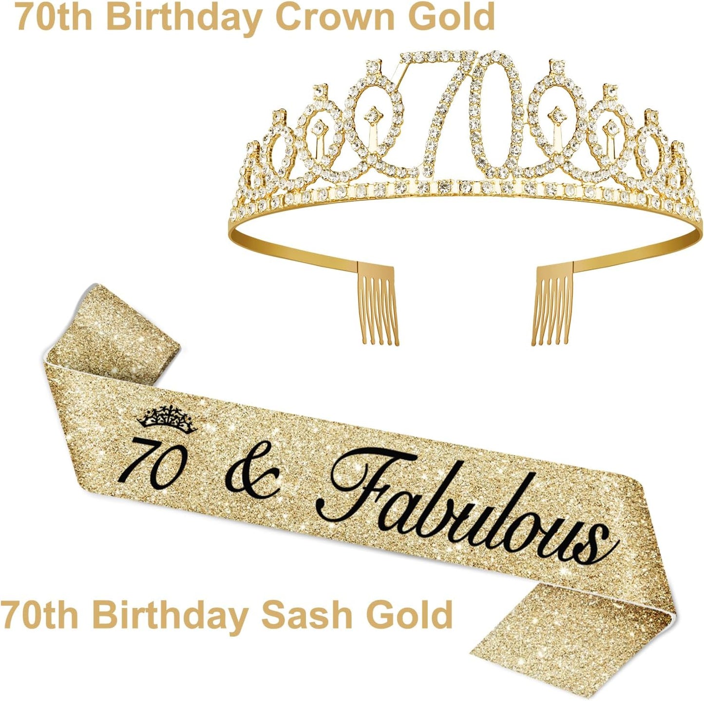 21st Birthday Decorations for Her with 21st Birthday Sash and Crown, Candles Gold, Gifts for 21 Year Old Girls