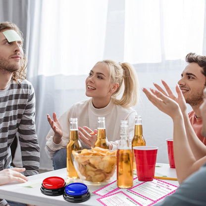 20 Pcs Retirement Friendly Feud Game Set Retirement Party Game Trivia Quiz with 18 Card 2 Buzzer for Adults Family Games Activities Party Supplies, Battery Not Included