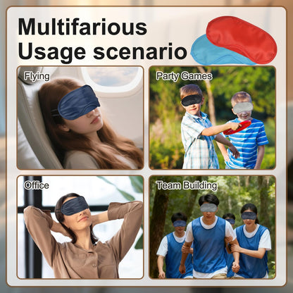 5 Pcs Sleep Mask, Eye Masks for Sleep, with Nose Pad and Elastic Strap for Blind Folds, for Adult Play, Travel Eye Mask, Sleeping, Team Building (Colorful, Medium(3.35x 7.28inch))