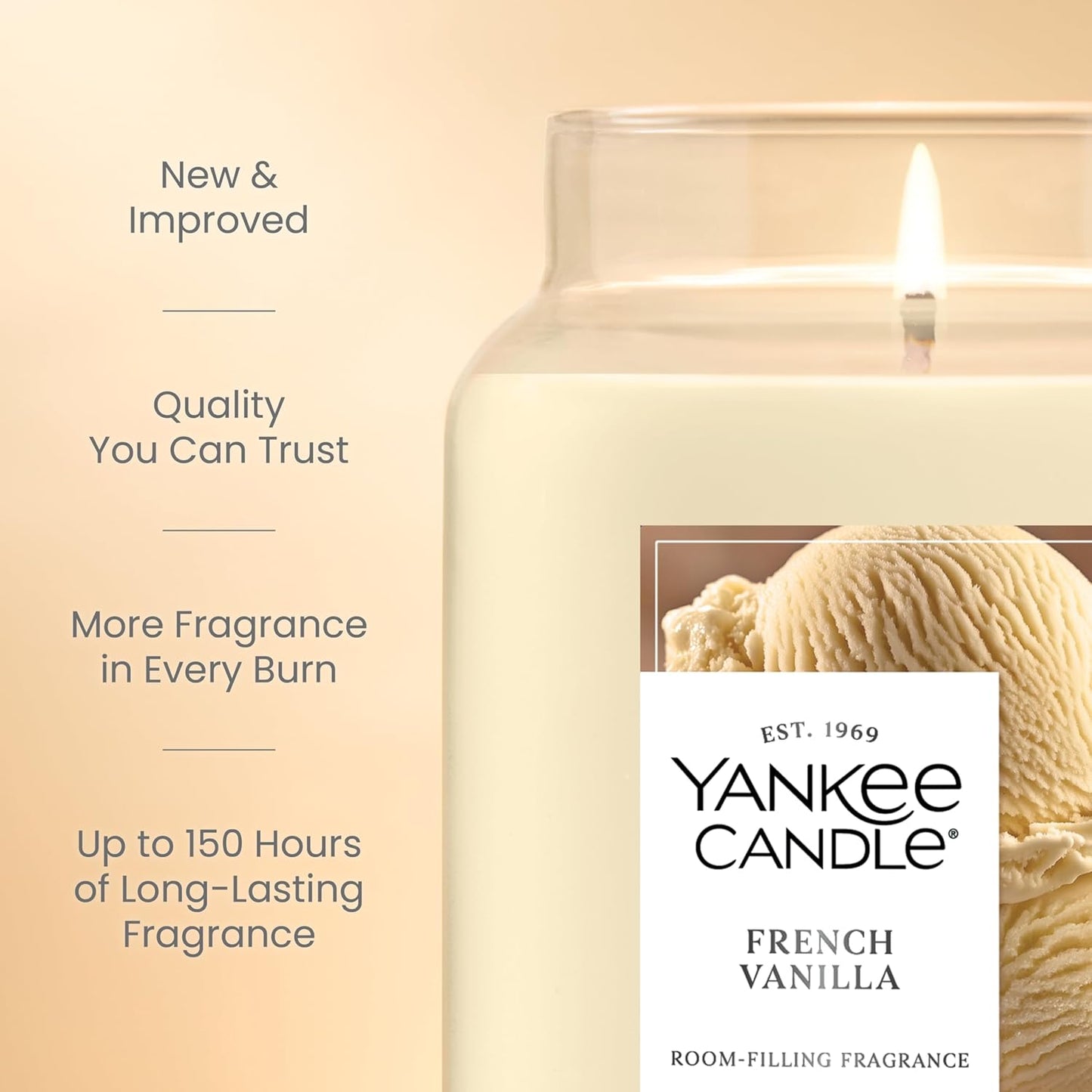 Yankee Candle Vanilla Cupcake, Scented Candle, 22oz Large Jar with up to 150 Hour Burn Time, Giftable, Birthdays