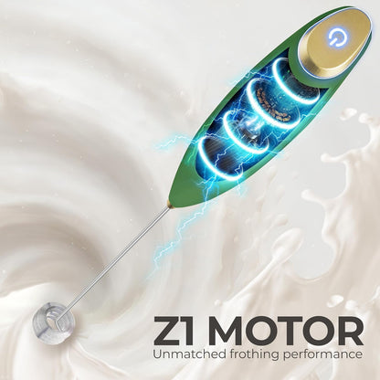 Zulay Kitchen Powerful Milk Frother Wand With Duracell Batteries - Ultra Fast Handheld Drink Mixer - Electric Whisk Foam Maker for Coffee, Lattes, Cappuccino & Matcha - Z1 Motor - Black - Colors D