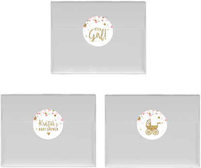 Andaz Press Blush Pink Gold Glitter Girl Baby Shower, Printable Table Tent Place Cards, 20-Pack, Seat Placement Cards Blank Place Cards For Table Settings Name Cards for Wedding, Graduation Food Cards - Colors A