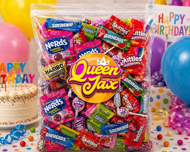 Variety Candy Pack - 2 LB Assorted Party Mix - Individually Wrapped Bulk Candy - Pinata Mix - Deluxe Queen Jax Assortment