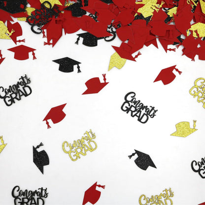 200PC Gold Graduation Confetti Class of 2026 Congrats Grad Confetti for Table Grad Cap Scatters for Graduation party decorations 2026