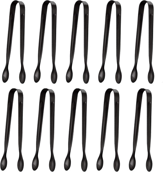 10 Pack Small Ice Tongs Sugar Tongs, Stainless Steel Mini Serving Appetizers Tongs for Party Coffee Tea Wine Bar Kitchen (Golden)